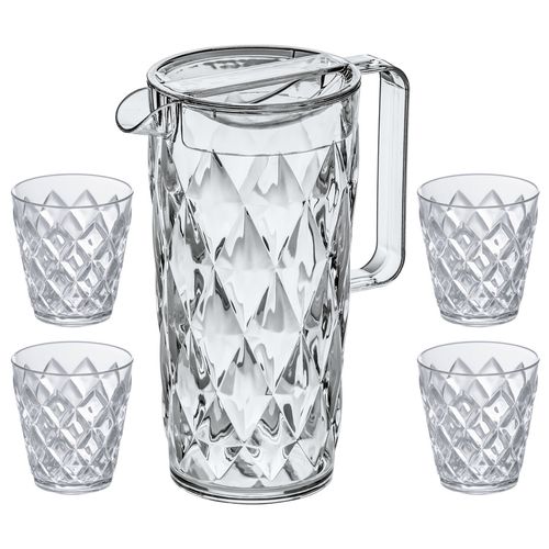 Koziol Karafa 1,6l + 4 x pohár 250mlCRYSTAL